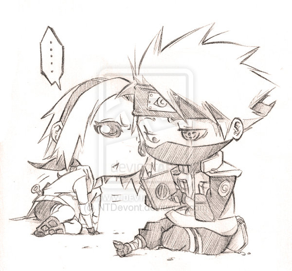 Kakashi a Sakura  Chibi :-D